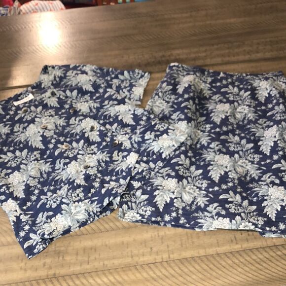 Made in France 🇫🇷 Rodier Cotton Skirt Suit Double Button Leaf Toile Pattern - Picture 4 of 17